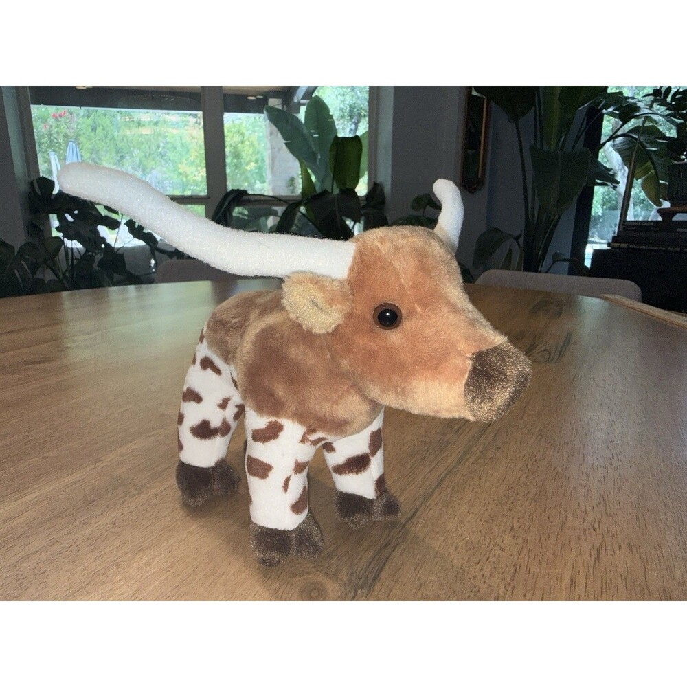 Douglas Longhorn Bull Plush Cattle Brown Stuffed Toy Long Horn Hook Em!